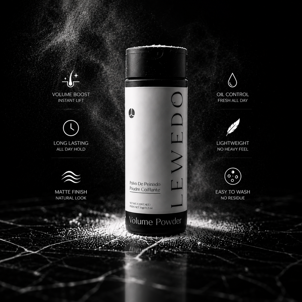 LEWEDO™ Volume Powder 20g – Instant Root Lift, Maximum Volume & Matte Finish