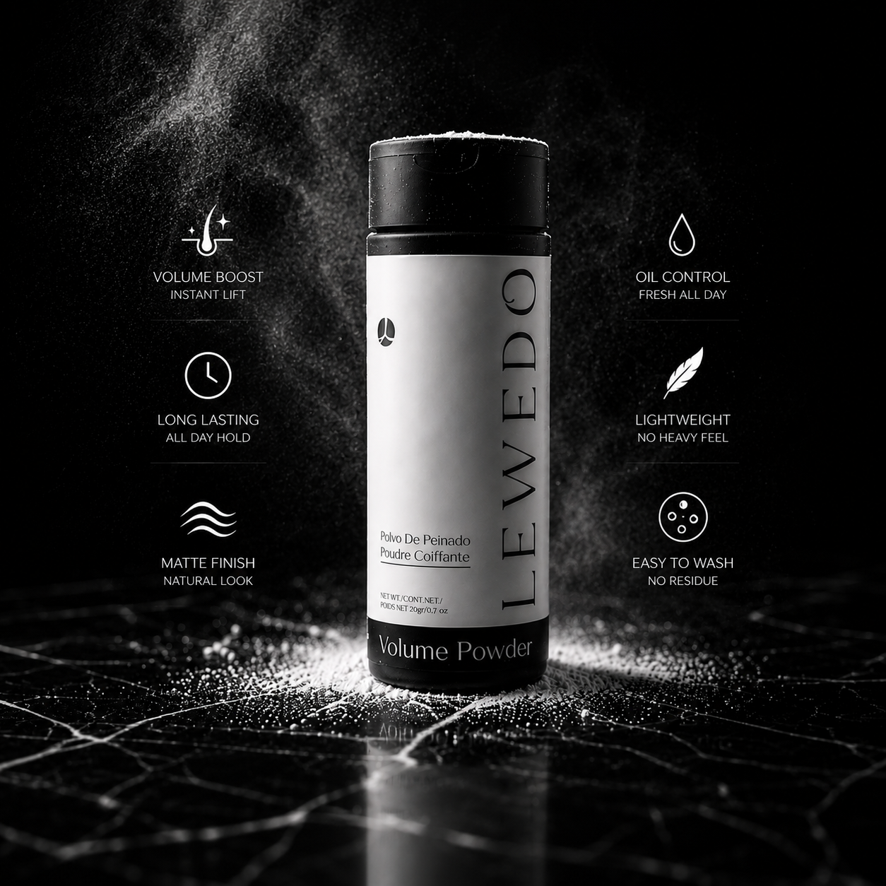 LEWEDO™ Volume Powder 20g – Instant Root Lift, Maximum Volume & Matte Finish