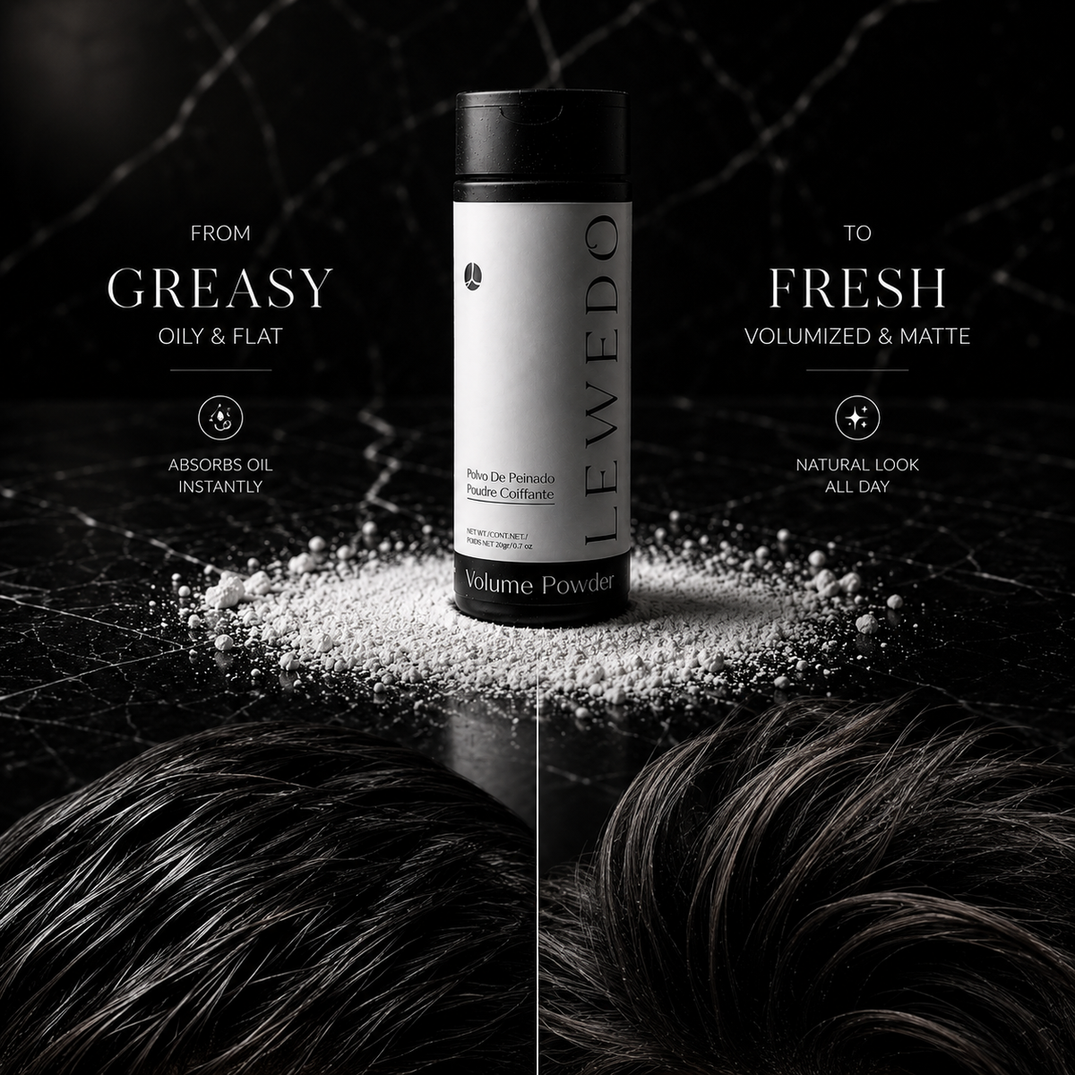 LEWEDO™ Volume Powder 20g – Instant Root Lift, Maximum Volume & Matte Finish
